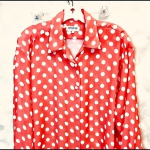 Women Cottonade Paris polka dot lightweight shirt